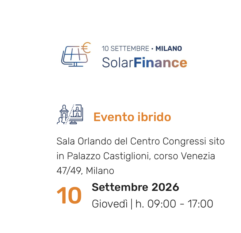 SolarFinance - La finanza per il fotovoltaico, lo storage e la manifattura